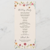 Boho Wildblumen Hochzeitsprogramm Programm (Rückseite)