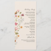 Boho Wildblumen Hochzeitsprogramm Programm (Rückseite)