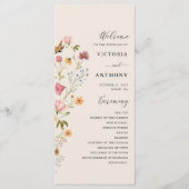 Boho Wildblumen Hochzeitsprogramm Programm (Vorderseite)
