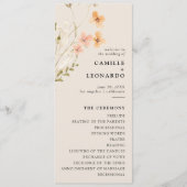 Boho-Wildblumen-Hochzeitsprogramm  Programm (Vorderseite)