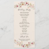 Boho Wildblumen Hochzeitsprogramm Programm (Rückseite)