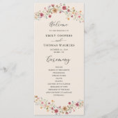 Boho Wildblumen Hochzeitsprogramm Programm (Vorderseite)