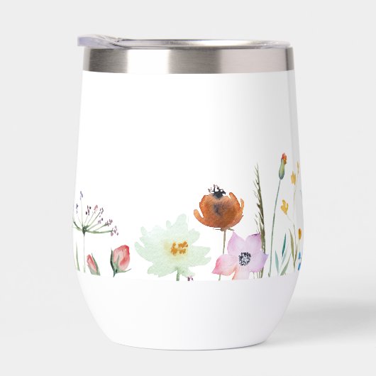 Boho Wildblumen Individuelle Name Monogram (Rechts)