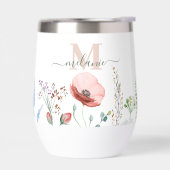 Boho Wildblumen Individuelle Name Monogram (Links)