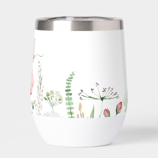 Boho Wildblumen Individuelle Name Monogram (Rückseite)