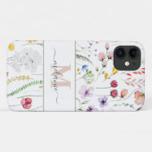 Boho Wildblumen Individuelle Name Monogram Case-Mate iPhone Hülle (Rückseite (Horizontal))