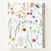 Boho Wildblumen Individuelle Name Monogram Notizblock (Rückseite)