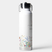 Boho Wildblumen Individuelle Name Monogram Trinkflasche (Vorderseite)