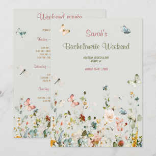Boho-Wildblumen-Junggesellinnenabschieds-Planungsv Einladung