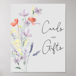 Boho Wildblumen - Karten und Geschenke Babydusche Poster
