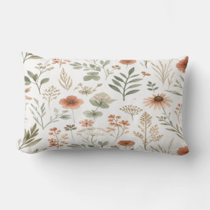 Boho-Wildblumen-Kissen mit botanischem Druck Lendenkissen