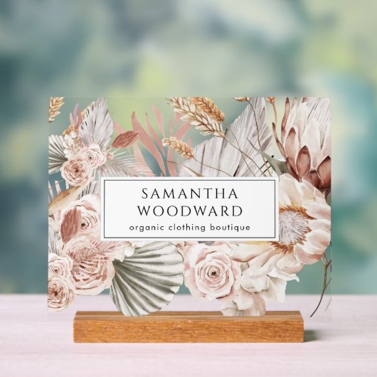 Boho Wildblumen Kleidung Branding-Zeichen Acrylschild (Neutral)