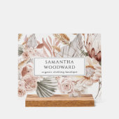 Boho Wildblumen Kleidung Branding-Zeichen Acrylschild (Vorderseite)