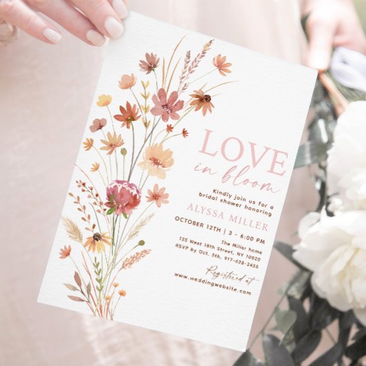 Boho Wildblumen Liebe in Bloom Brautparty Einladung