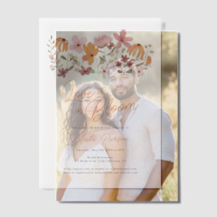 Boho Wildblumen Liebe ist im Bloom-Brautparty Pergament Einladungen