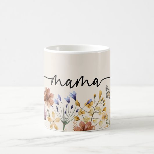 Boho Wildblumen Mama Kaffeetasse (Mittel)
