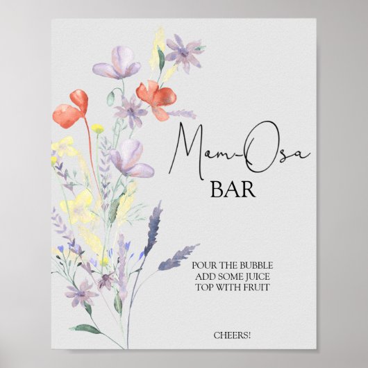Boho Wildblumen \ Mama-osa-Bar Poster (Vorne)