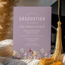 Boho Wildblumen Mauve Graduation Party