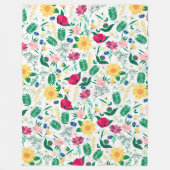 Boho Wildblumen Meadow Floral Design Fleecedecke (Vorderseite)