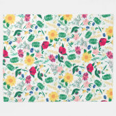 Boho Wildblumen Meadow Floral Design Fleecedecke (Vorderseite (Horizontal))
