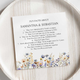 BOHO WILDBLUMEN MEADOW FUN FACT WEDING SERVIETTE