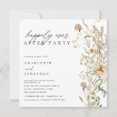 Boho Wildblumen Minimal Elopement Hochzeit Einladung (Vorderseite)