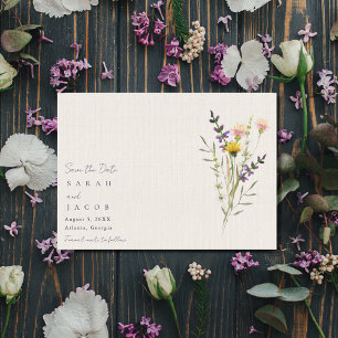 Boho Wildblumen Minimalistisch Wedding Save The Date