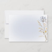 Boho Wildblumen Moderne Blue Response Card RSVP Karte (Rückseite)