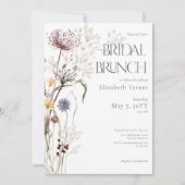 Boho Wildblumen Modernes Brunch der Blumenbridal Einladung (Vorderseite)