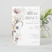 Boho Wildblumen Modernes Brunch der Blumenbridal Einladung (Stehend Vorderseite)
