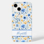 Boho-Wildblumen Monogramm Case-Mate iPhone Hülle (Rückseite)