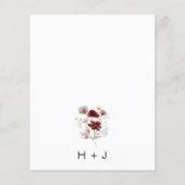 Boho-Wildblumen-Monogramm-Hochzeits-Einladung (Rückseite)