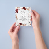 Boho-Wildblumen-Monogramm-Hochzeits-Einladung Flyer (Gruppe)