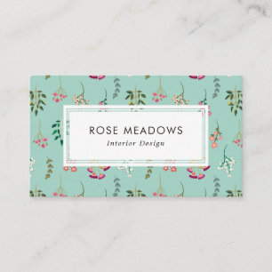 Boho Wildblumen-Muster Visitenkarte