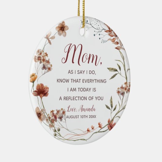 Boho Wildblumen Mutter der Braut Keramik Ornament (Rechts)