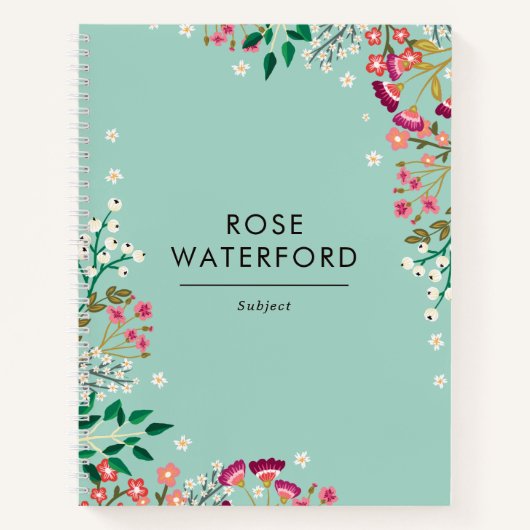 Boho Wildblumen - Name Notizblock (Vorderseite)