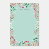 Boho Wildblumen - Name Post-it Klebezettel (Vorderseite)