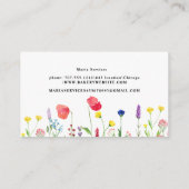 Boho Wildblumen Natur botanischer Frühling Visitenkarte (Rückseite)