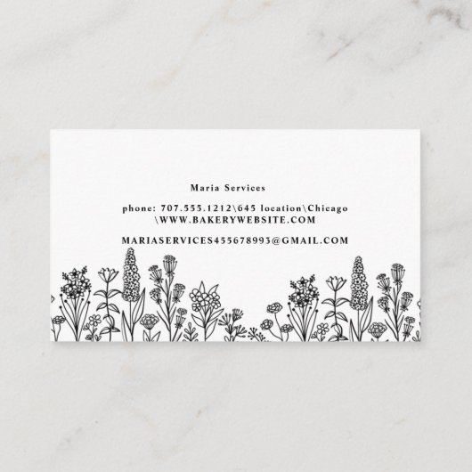 Boho Wildblumen Natur botanischer Frühling Visitenkarte (Rückseite)