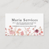 Boho Wildblumen Natur botanischer Frühling Visitenkarte (Rückseite)