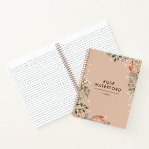 Boho-Wildblumen - Neutrale Farbpalette - Ihr Name Notizblock