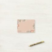 Boho Wildblumen Neutrale Palette Ihr Name Post-it Klebezettel (Auf Schreibtisch)