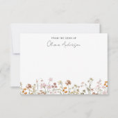 Boho Wildblumen Personal Stationery Dankeskarte (Vorderseite)
