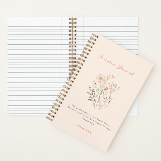 Boho Wildblumen Personalisiert Scripting Journal Notizblock (Innen)