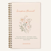Boho Wildblumen Personalisiert Scripting Journal Notizblock (Vorderseite)