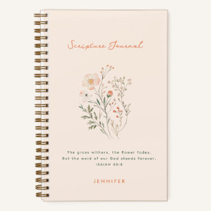 Boho Wildblumen Personalisiert Scripting Journal Notizblock
