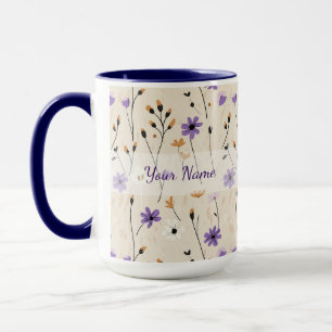 Boho-Wildblumen Personalisierte Blumen Tasse