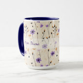 Boho-Wildblumen Personalisierte Blumen Tasse (Vorderseite Links)