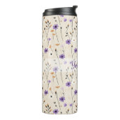Boho Wildblumen Personalisierte Blumen Thermosbecher (Nach links gedreht)