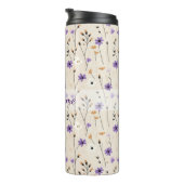 Boho Wildblumen Personalisierte Blumen Thermosbecher (Nach rechts gedreht)